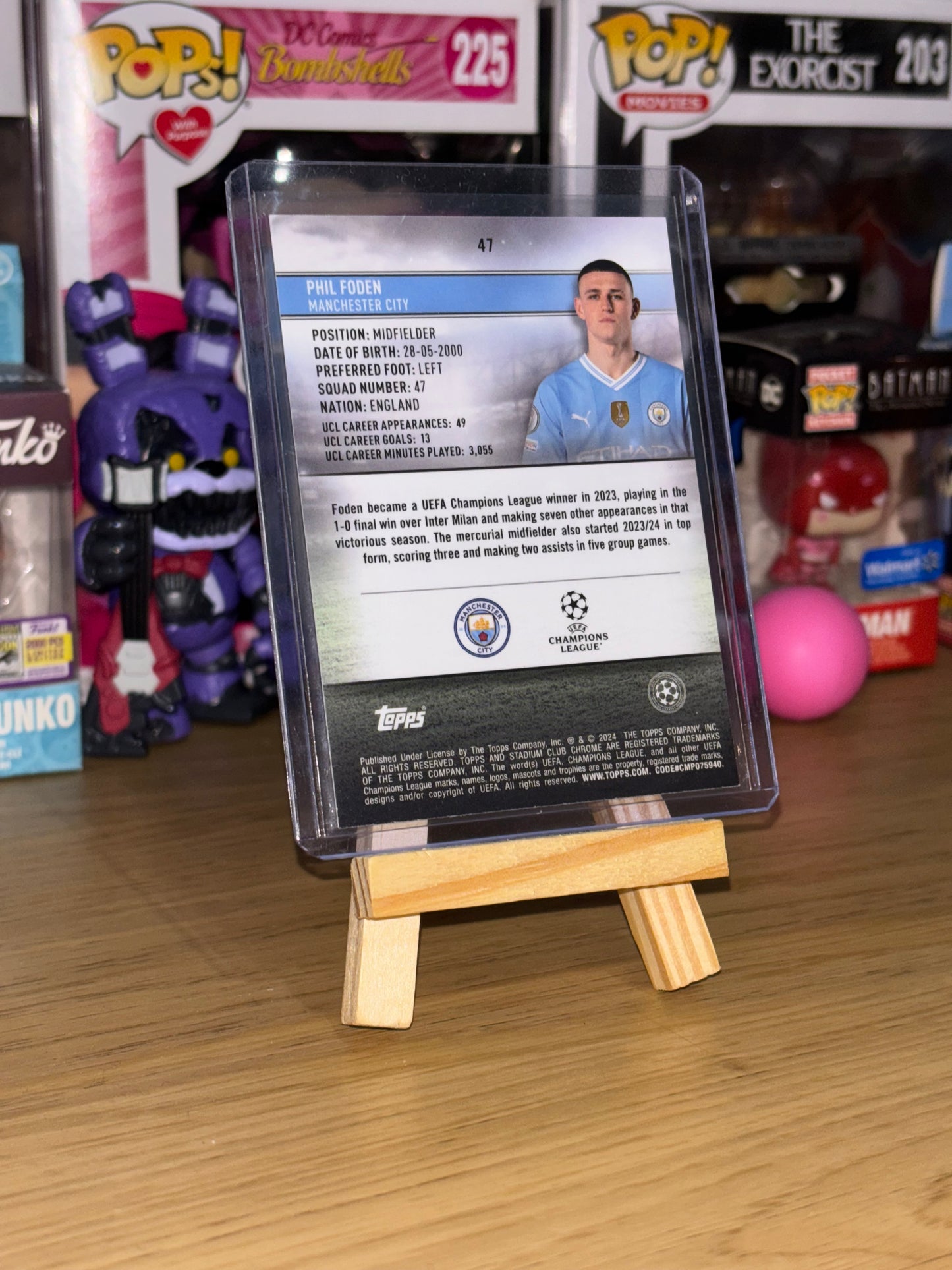 Phil Foden Topps Stadium Chrome Numbered 150/199 PRINT LINE