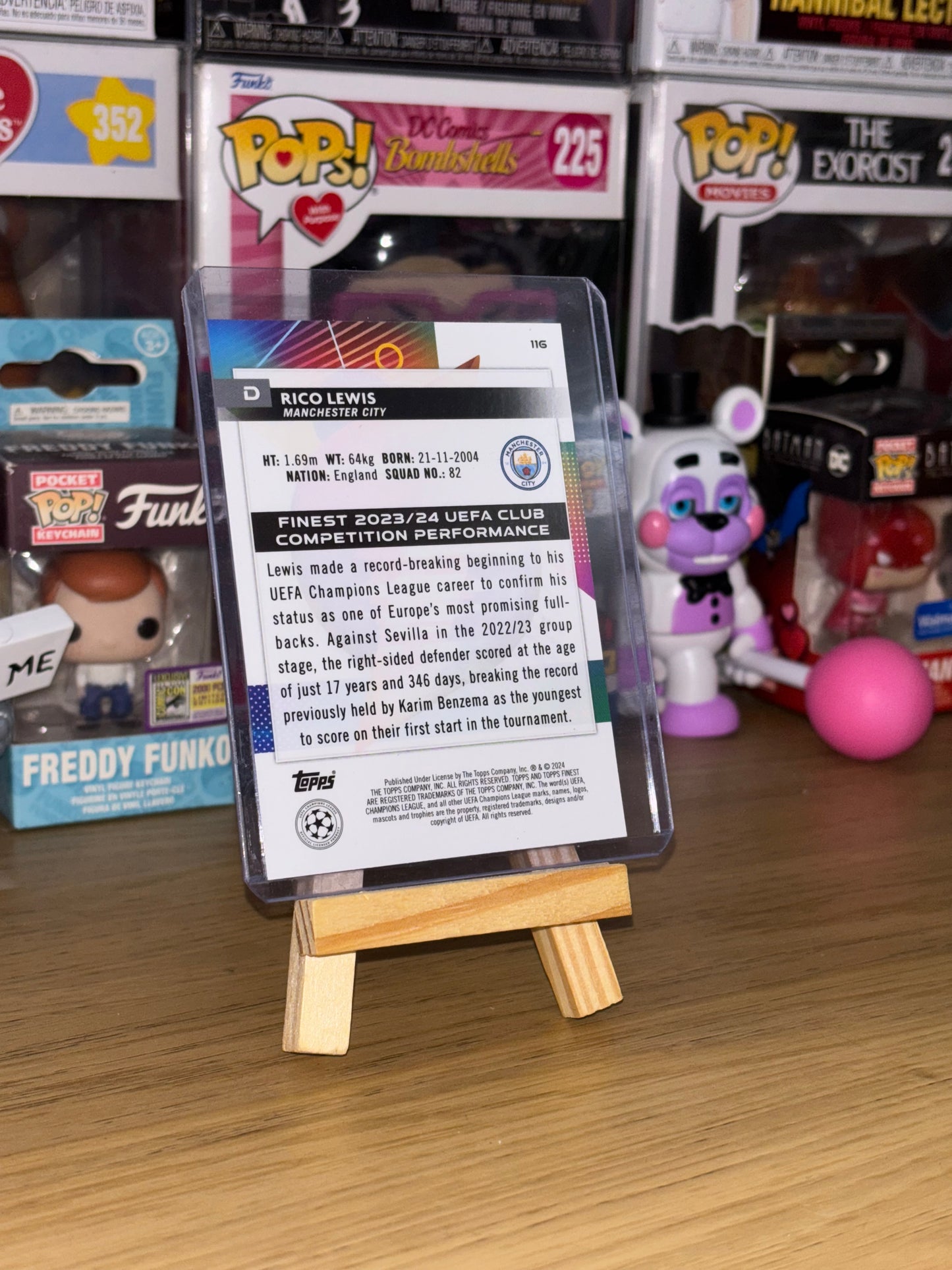 Rico Lewis Topps Finest Card - Manchester City - Numbered 50/75