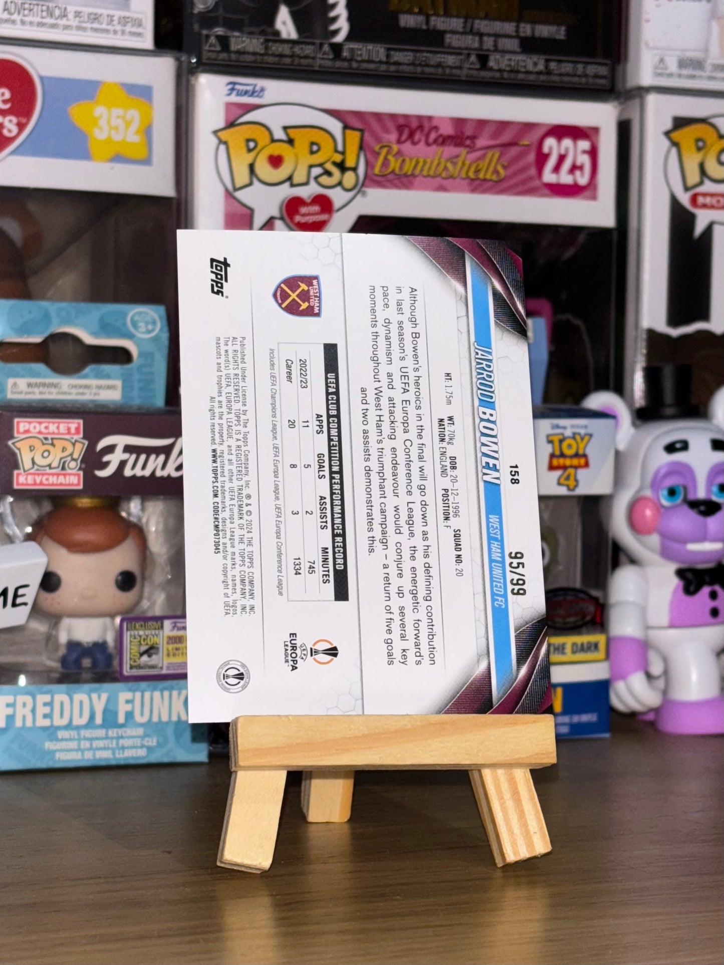 Jarrod Bowen Topps Europa League Card - West Ham - Numbered /99